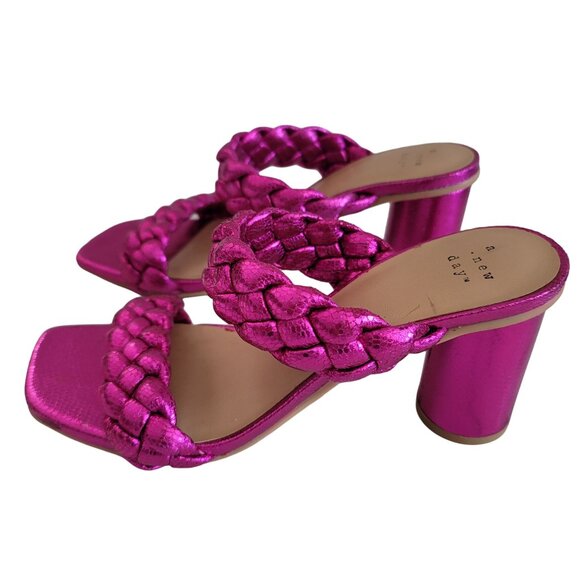 A New Day Women's Braided Basil Heel Mule Sandals Size 7 Metallic Pink block hee - Picture 6 of 9